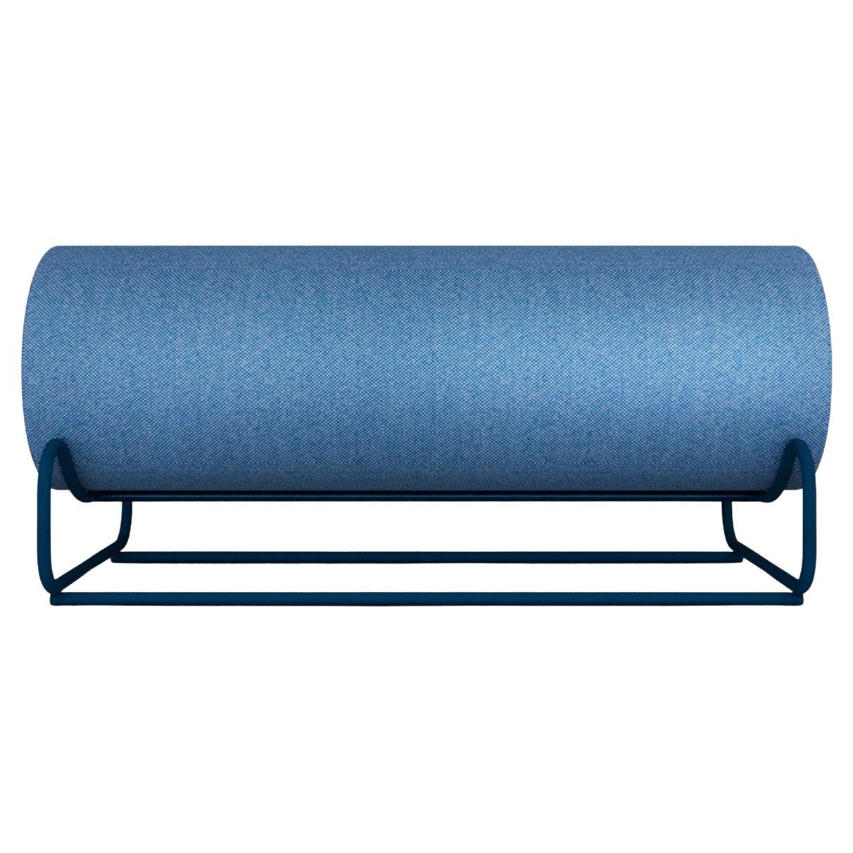 Medium Bolster Bench, Custom Woolen Fabric and Metal by Wolfgang & Hite For Sale