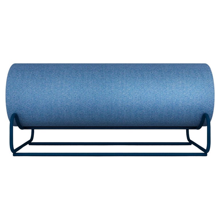 Medium Bolster Bench, Custom Woolen Fabric and Metal by Wolfgang and Hite For Sale at 1stDibs