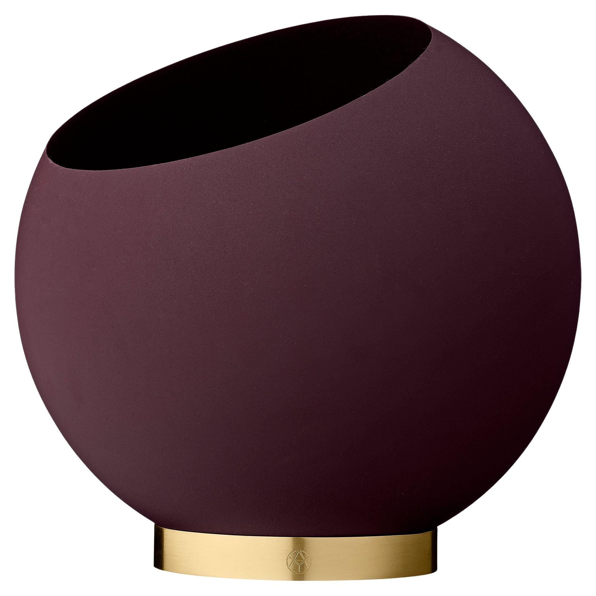 Medium Bordeaux Minimalist Flower Pot For Sale