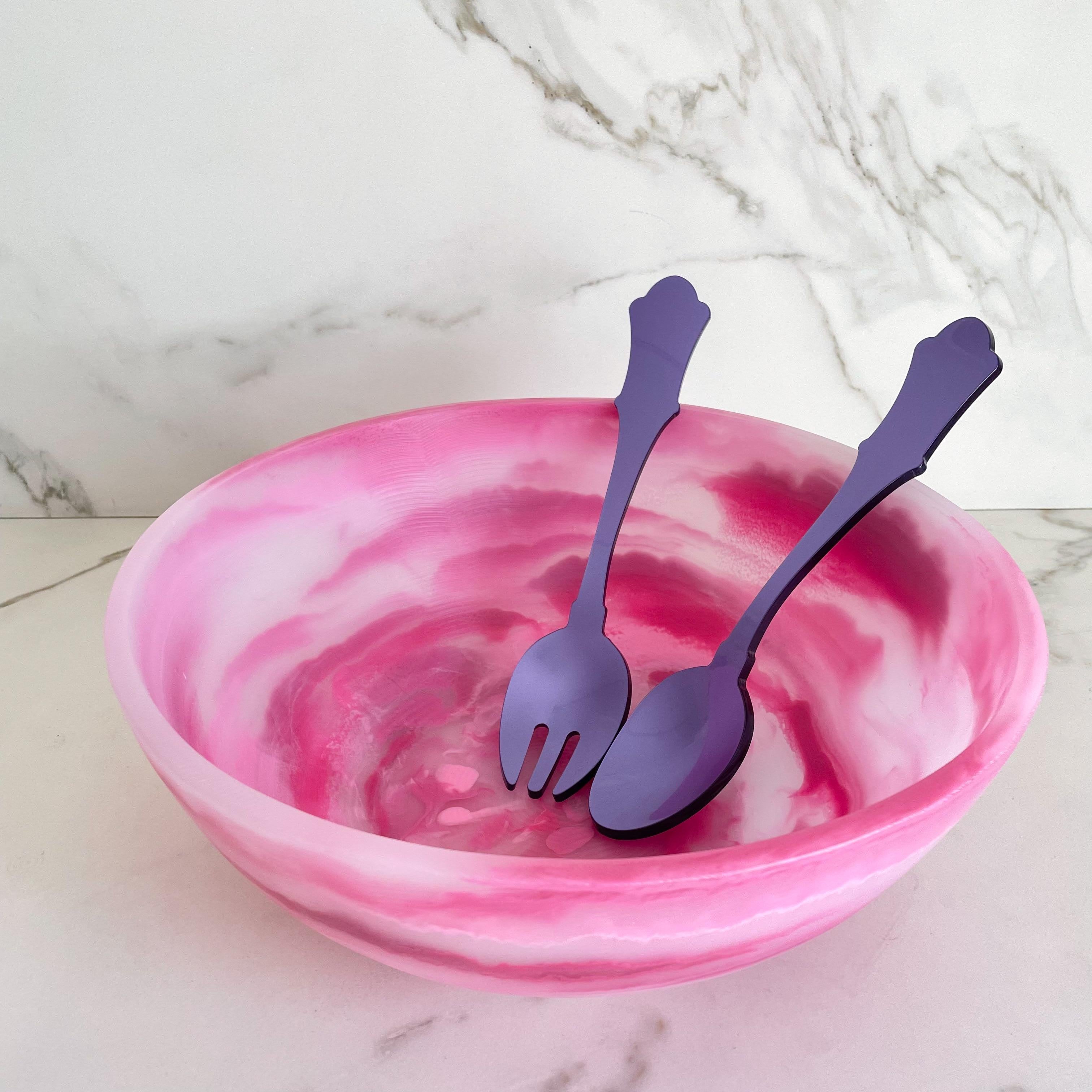 pink resin bowl
