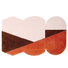 Triptyque de tapis Oci marron brique de Seraina Lareida