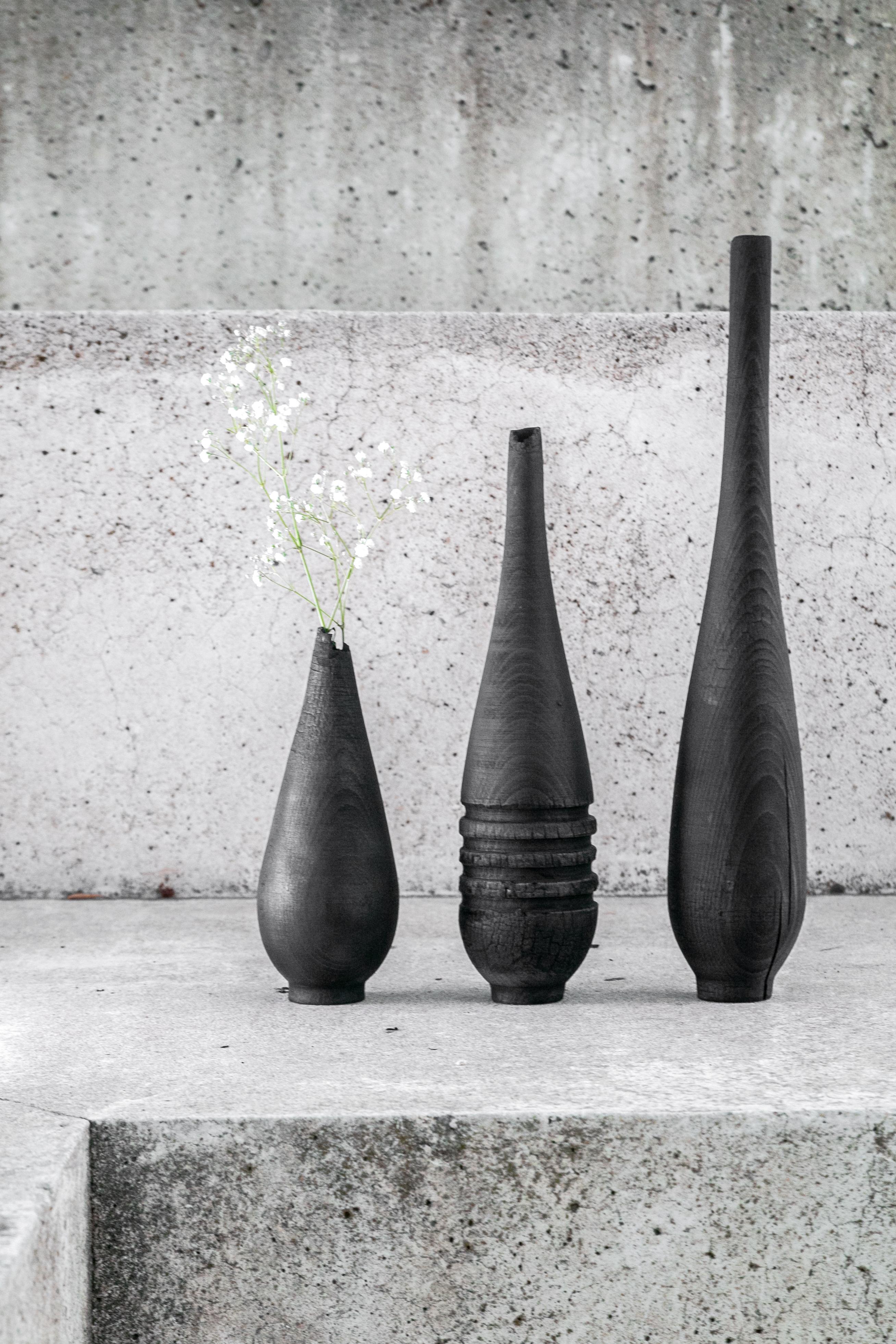 Post-Modern Medium Burnt Vase by Daniel Elkayam For Sale