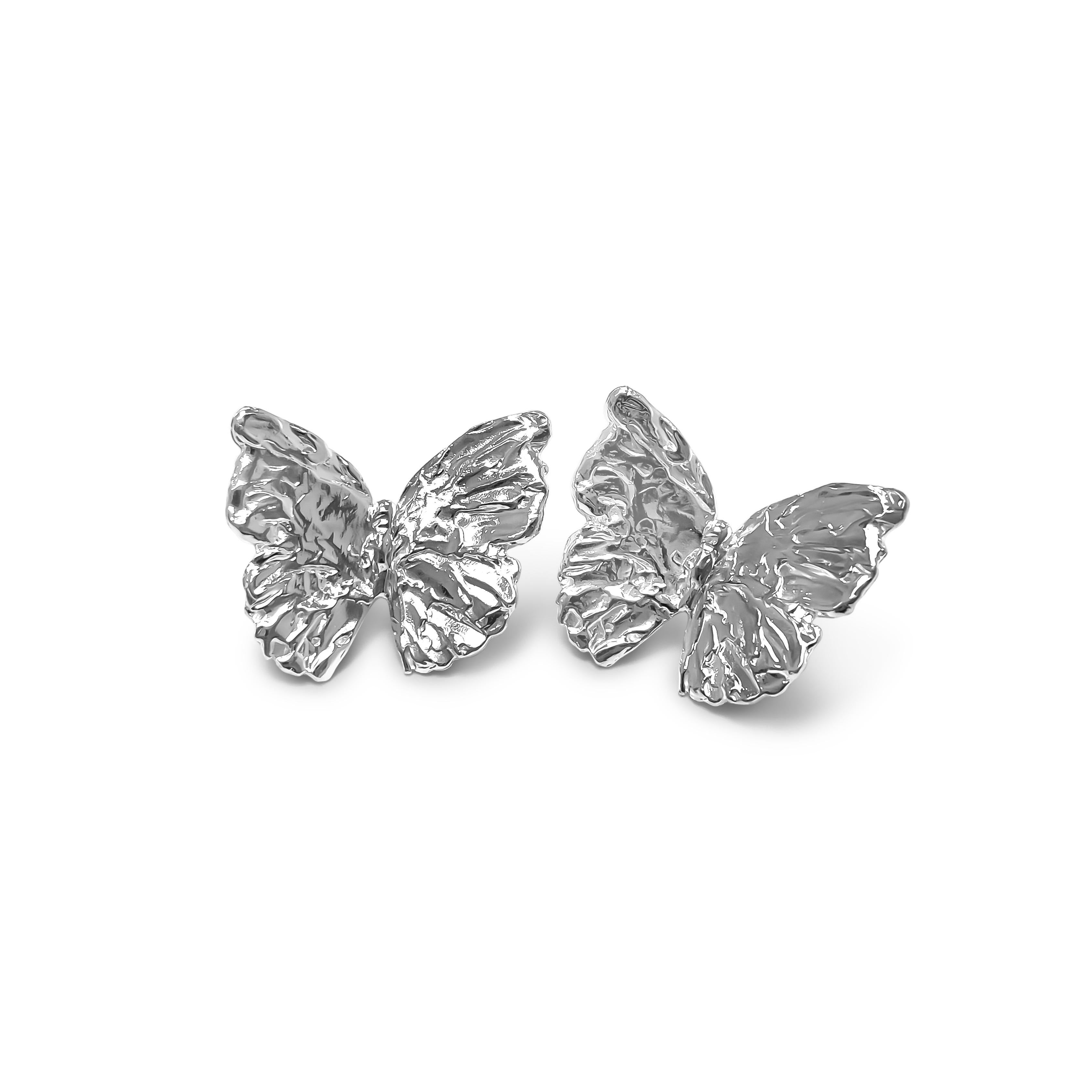 Medium Butterfly Studs In New Condition For Sale In Oakland, CA