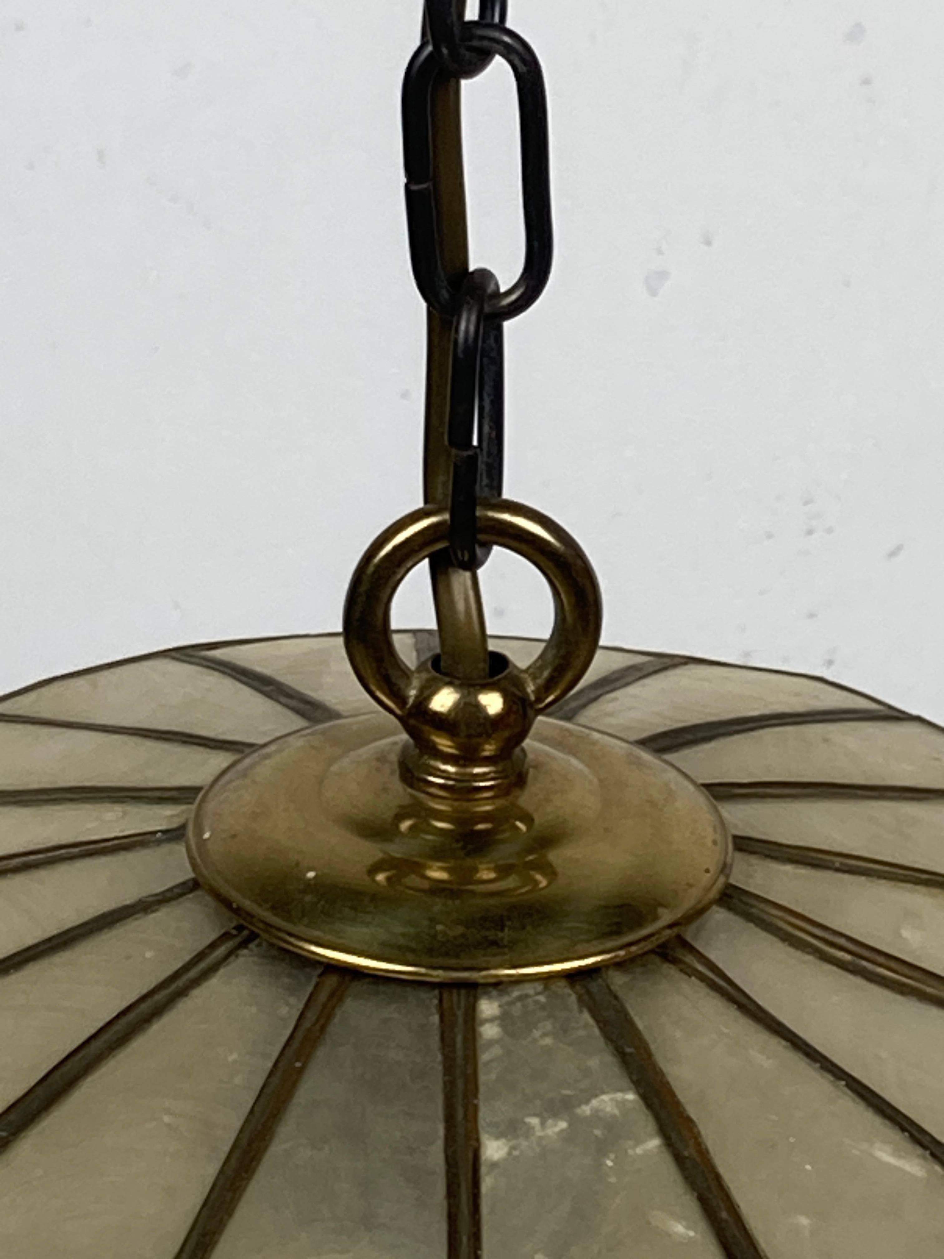 Medium Capiz Shell Lamp attributed to Feldman Lighting, 1960s 1