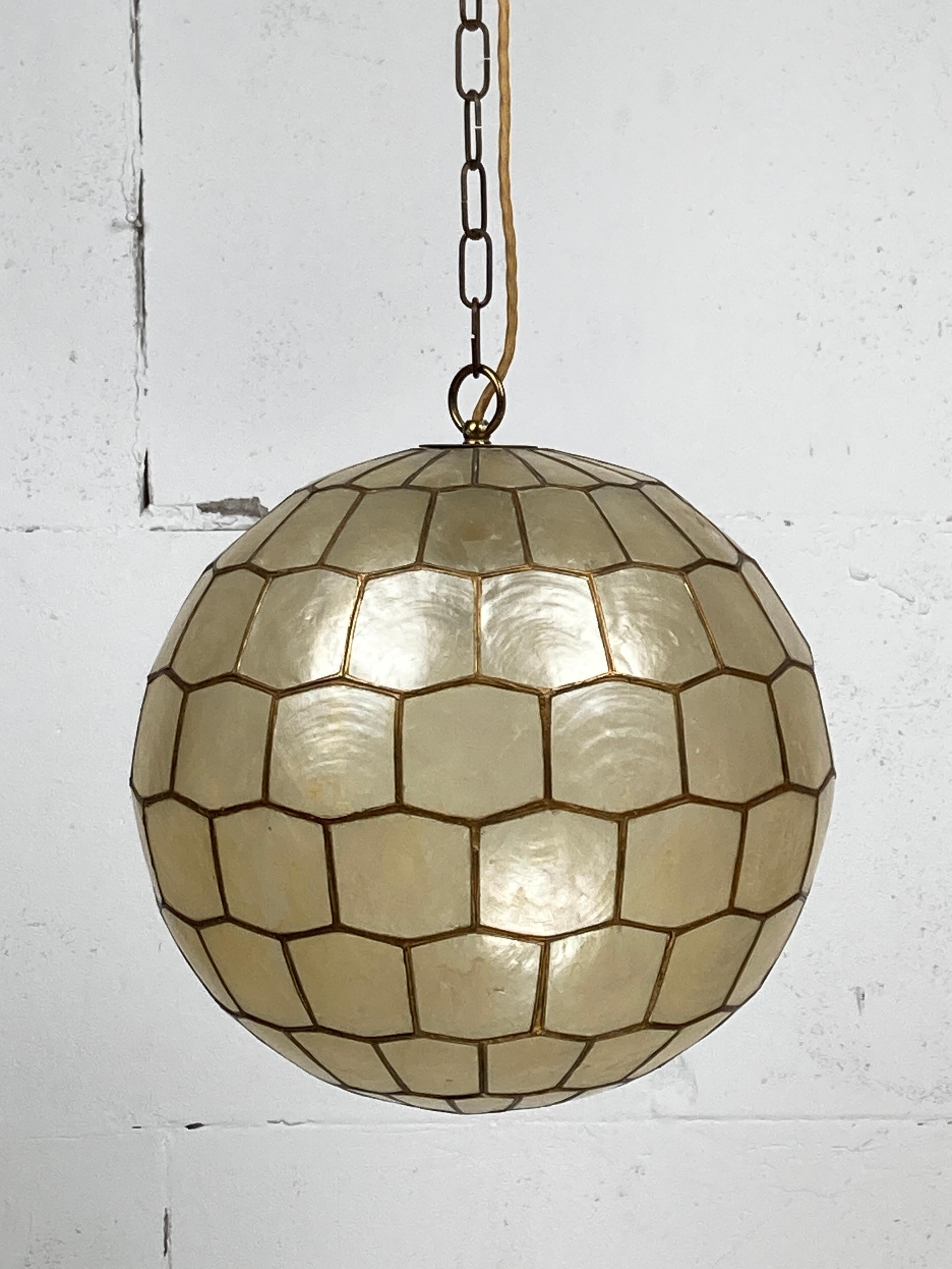 capiz shell globe chandelier