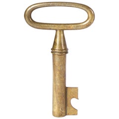 Vintage Medium Carl Auböck Brass Corkscrew in a Key Shape