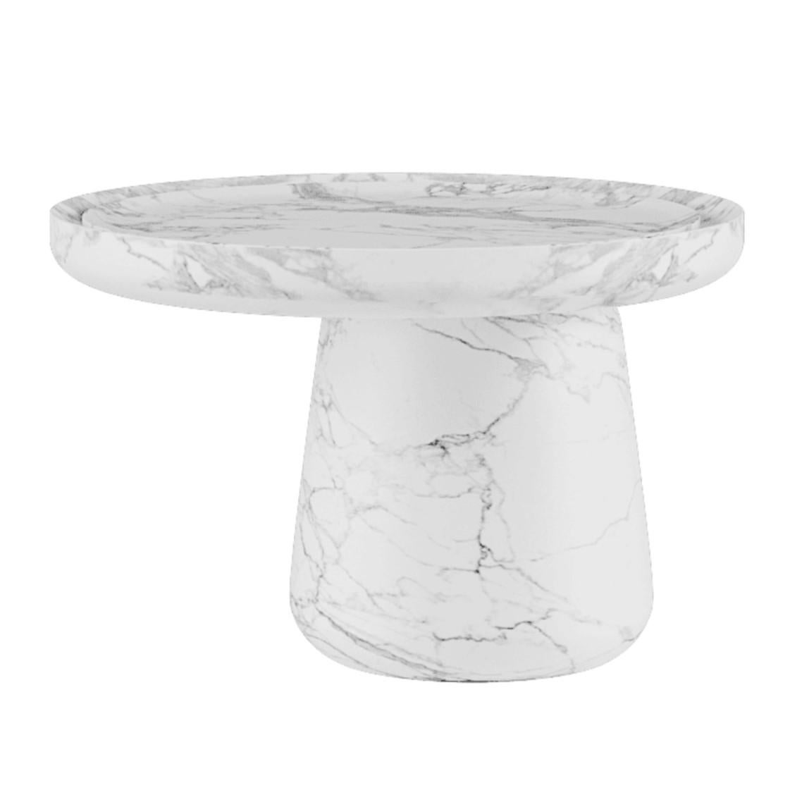 Contemporary Medium Carrara White Bold Coffee Table by Mohdern For Sale
