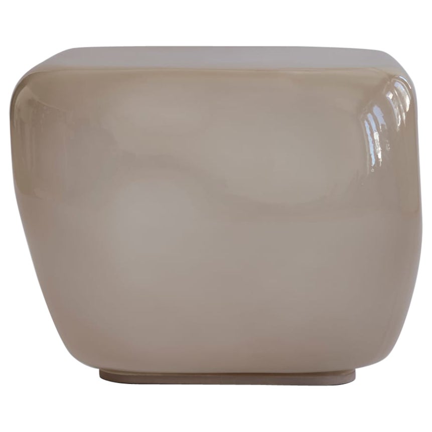 Medium Coffee Table in Smoked Desert Glass Contemporary Sculptural Design