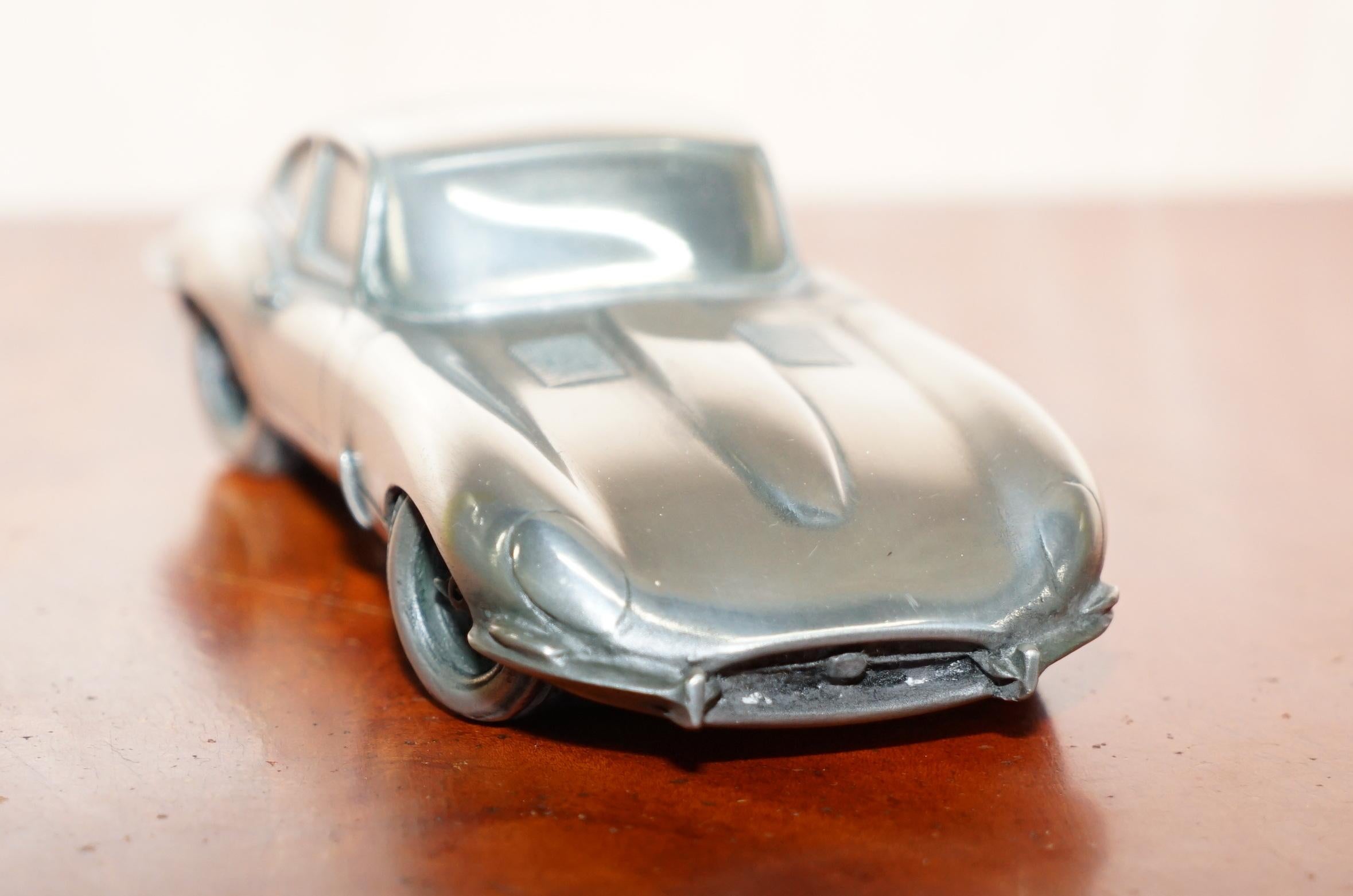 Hand-Crafted Medium Compulsion Gallery Pewter E-Type Jaguar Coup circa 1950s-1960s Car