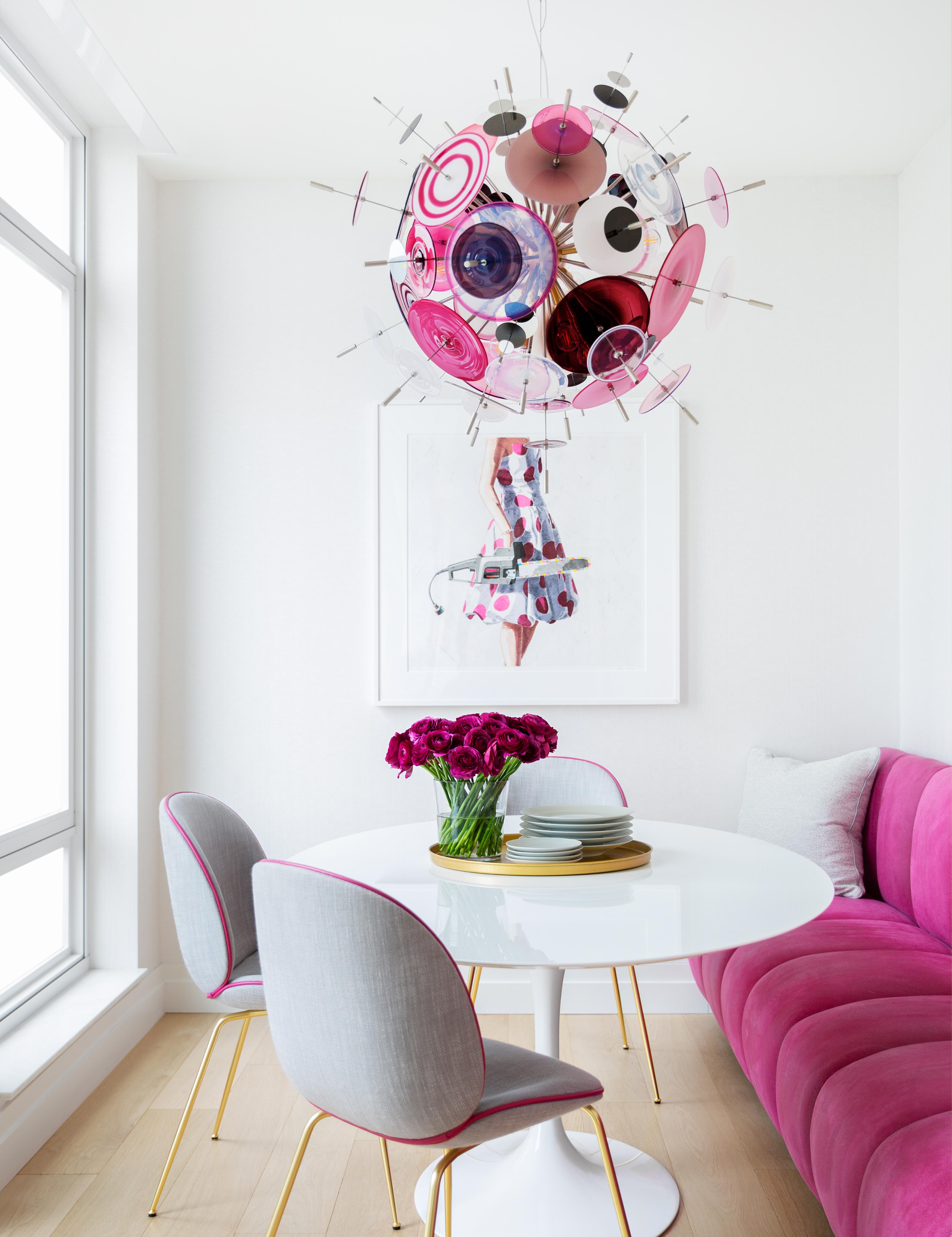 Medium Confetti Chandelier: Topaz, Charcoal, Opaline Glass by Avram Rusu Studio For Sale 3