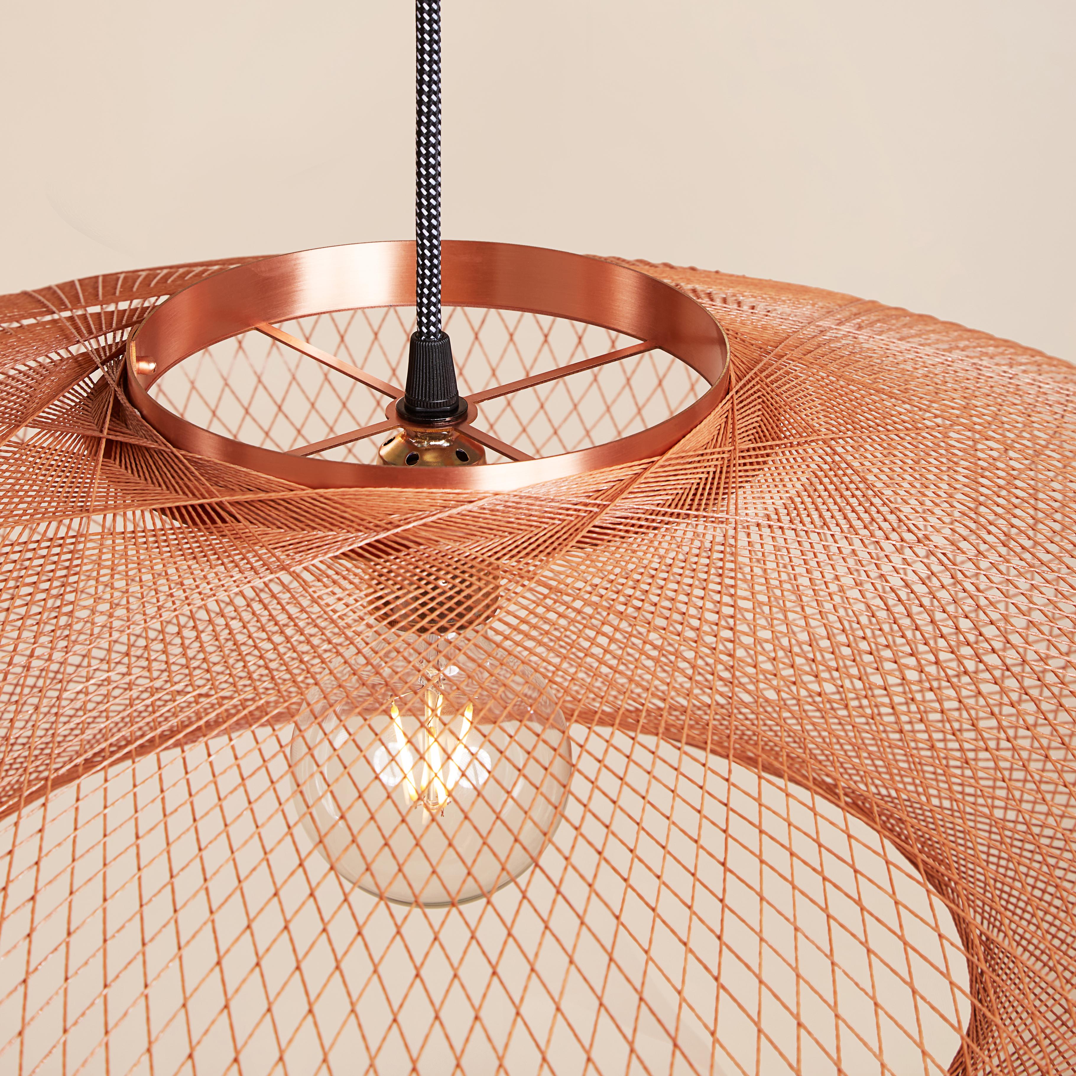 Medium Copper UFO Pendant Lamp by Atelier Robotiq For Sale 1