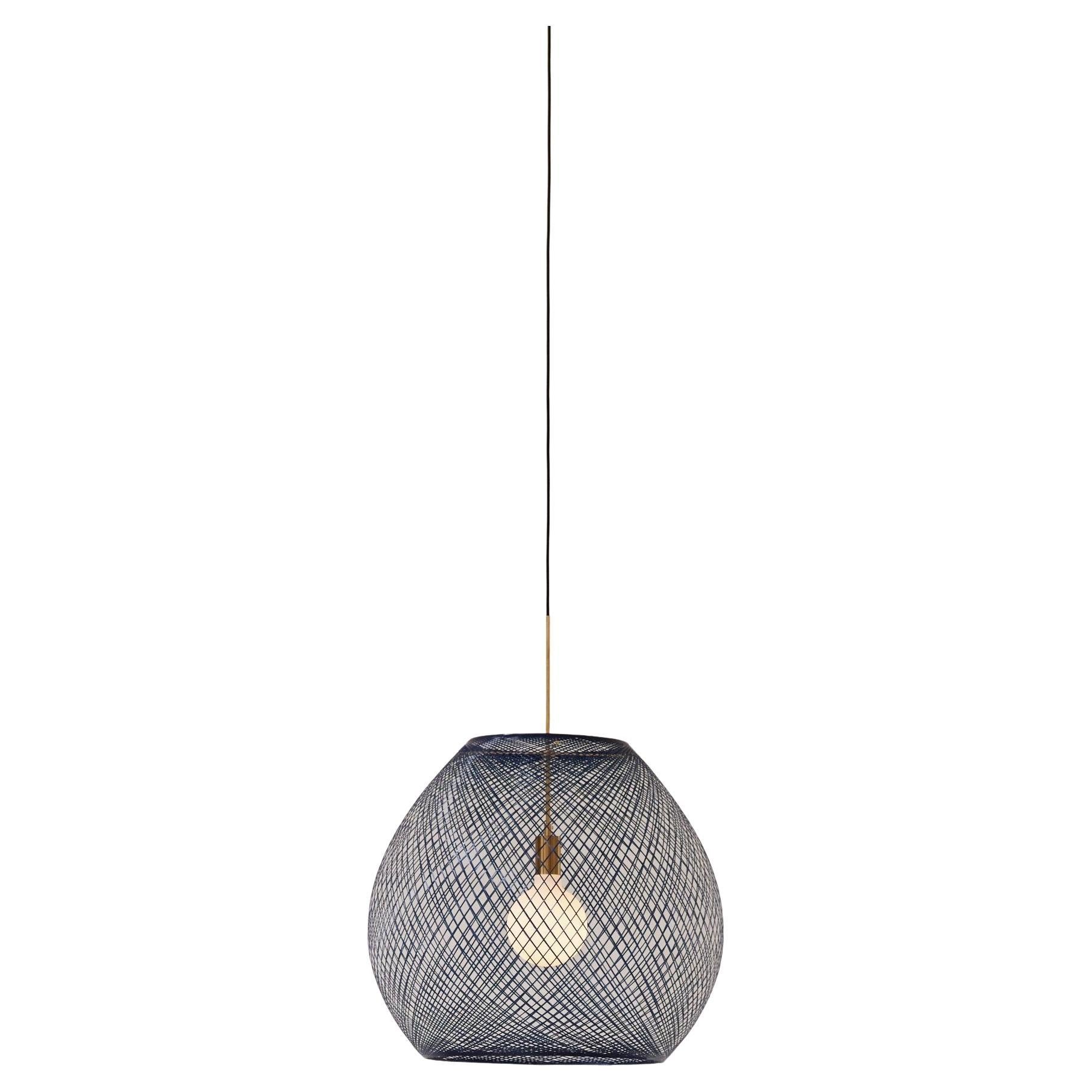 Medium Dark Indigo Night Twilight Single Pendant Lamp by Atelier Robotiq