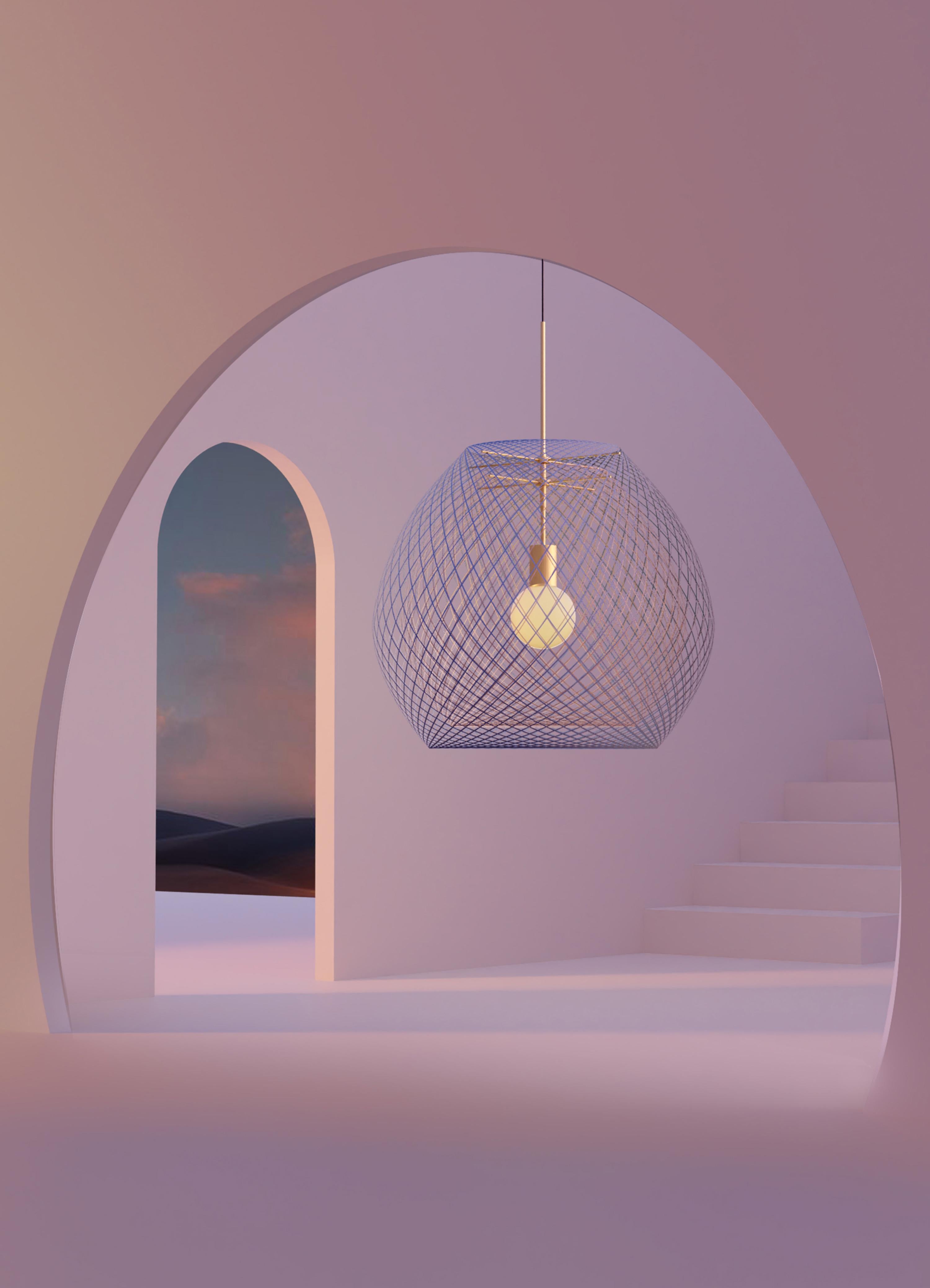 Lampada a sospensione singola Moon Twilight rosa scuro media di Atelier A Robotiq in vendita 3