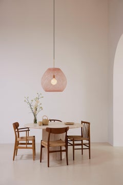 Medium Dark Pink Moon Twilight Single Pendant Lamp by Atelier Robotiq