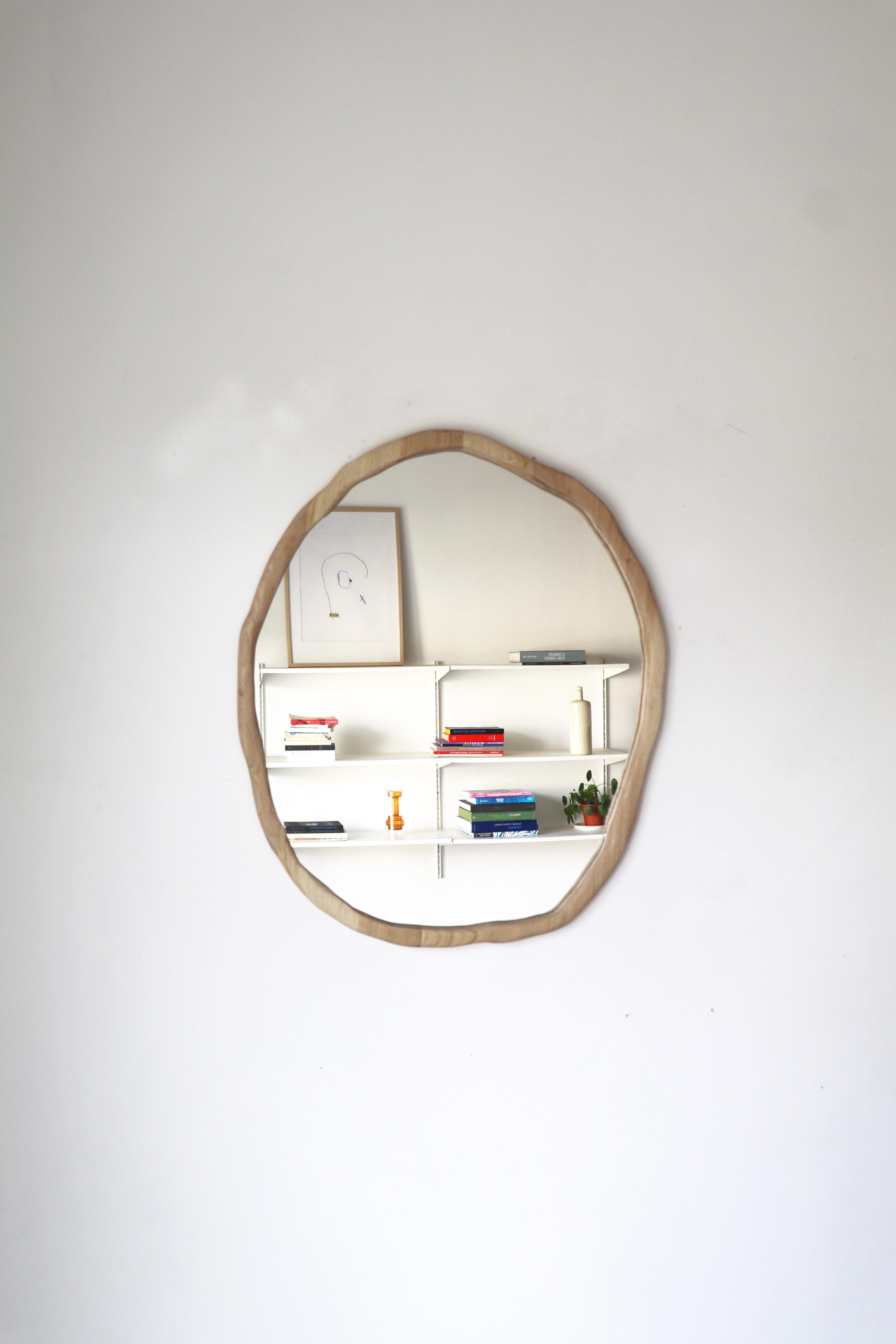 French Medium Dark Varnish Ondulation Mirror by Alice Lahana Studio For Sale
