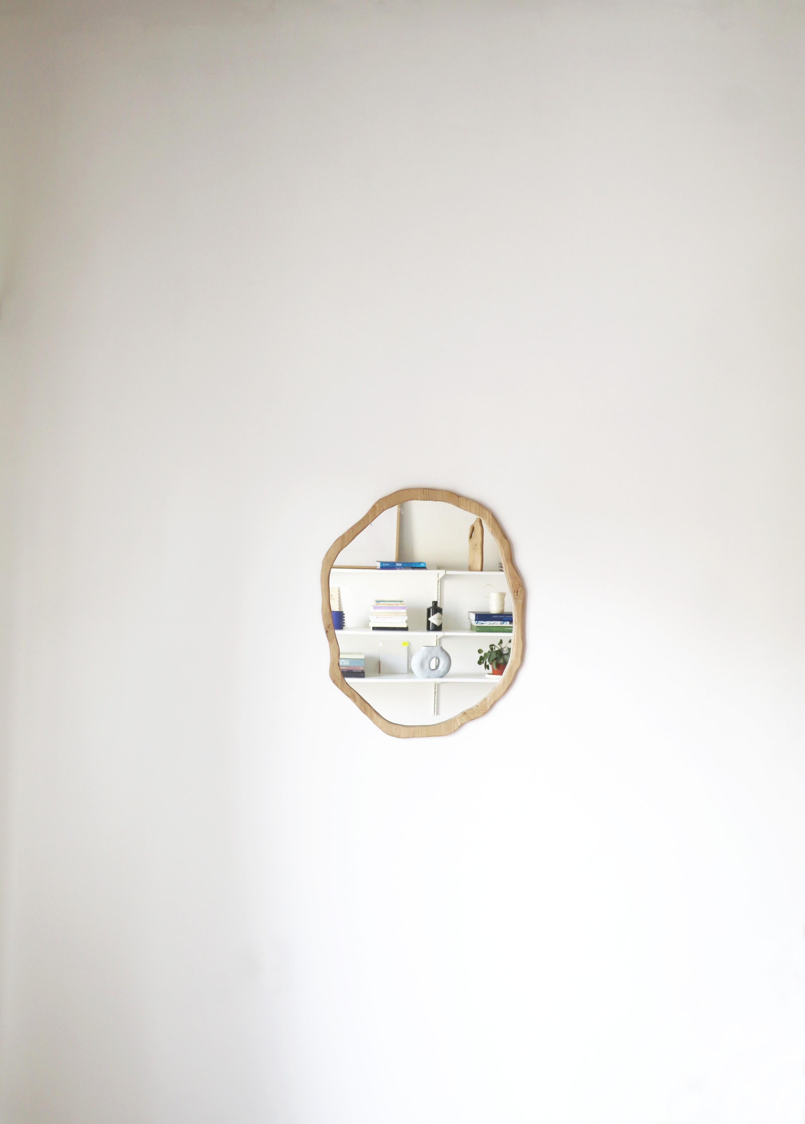 Contemporary Medium Dark Varnish Ondulation Mirror by Alice Lahana Studio