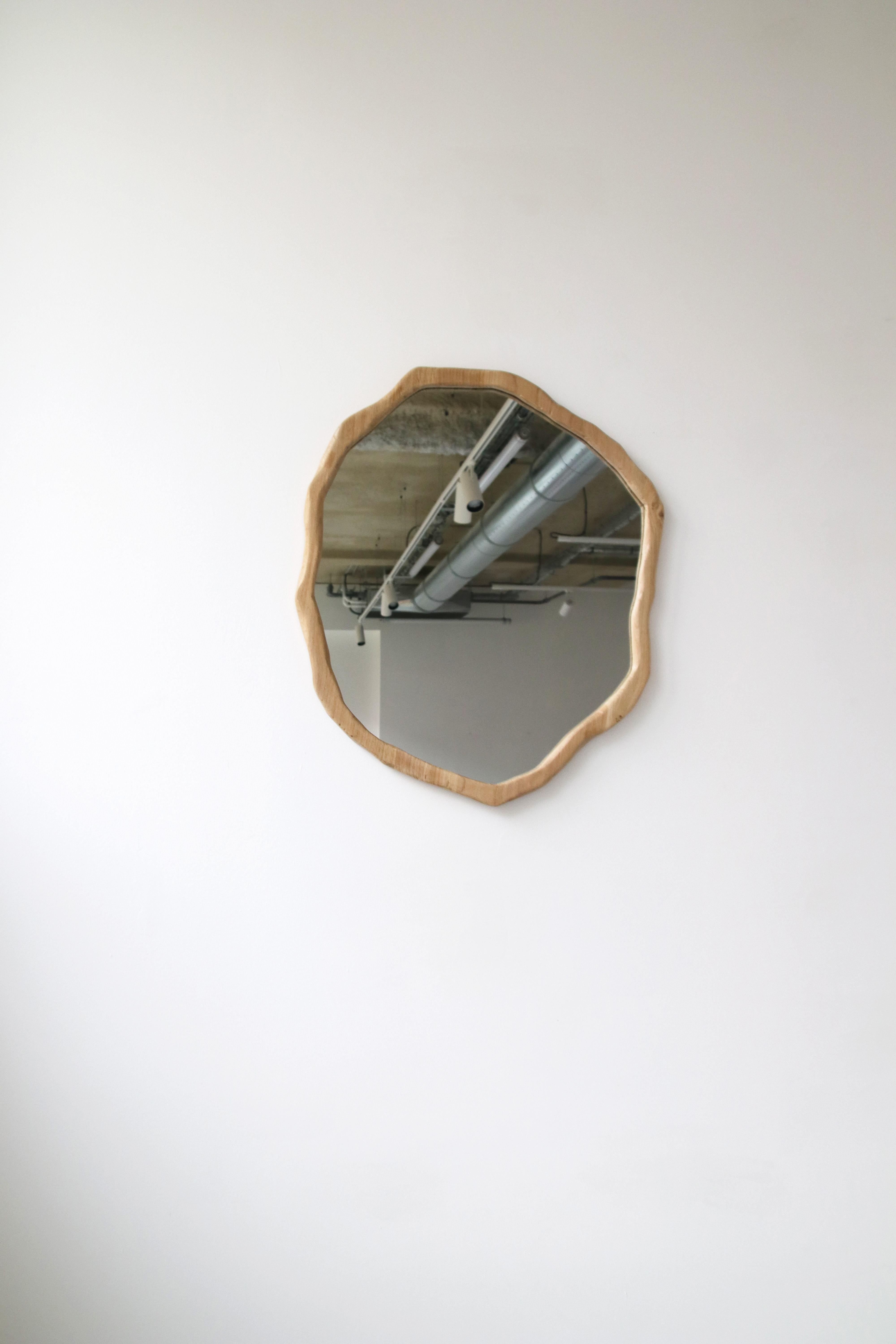 Medium Dark Varnish Ondulation Mirror by Alice Lahana Studio 1