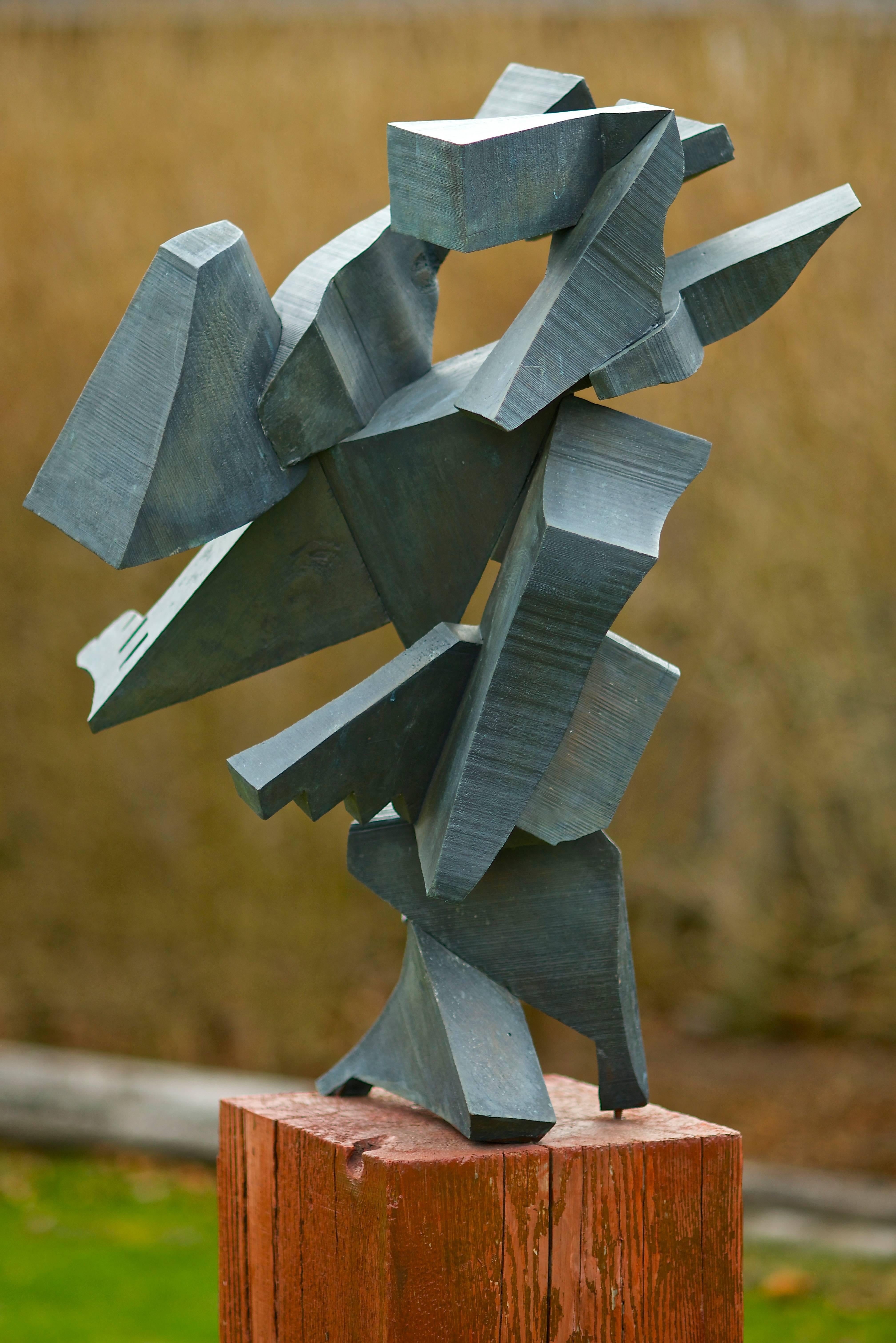 Brutalist Medium Diagonal Bronze by Mel Kendrick, 2/3, 1988