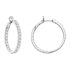 Medium Diamond Hoop Earrings '~3.25ct tw'