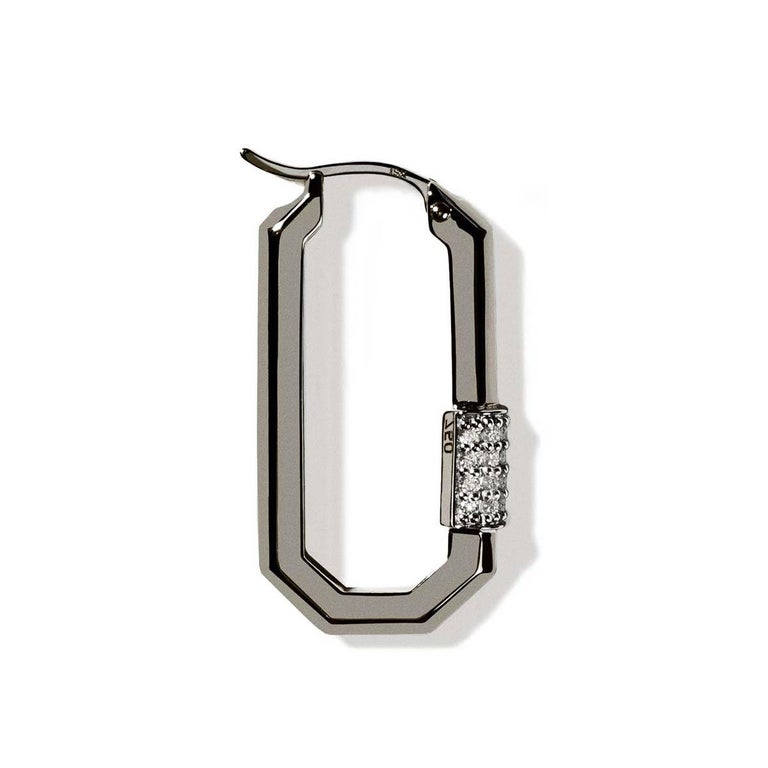 Small Lock 18K Gold Diamond Single Earring main image 0