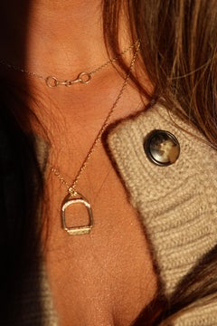 Medium Diamond-Stride Stirrup Equestrian Necklace