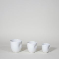 Tasse en porcelaine à fossettes moyennes en biscuit mat