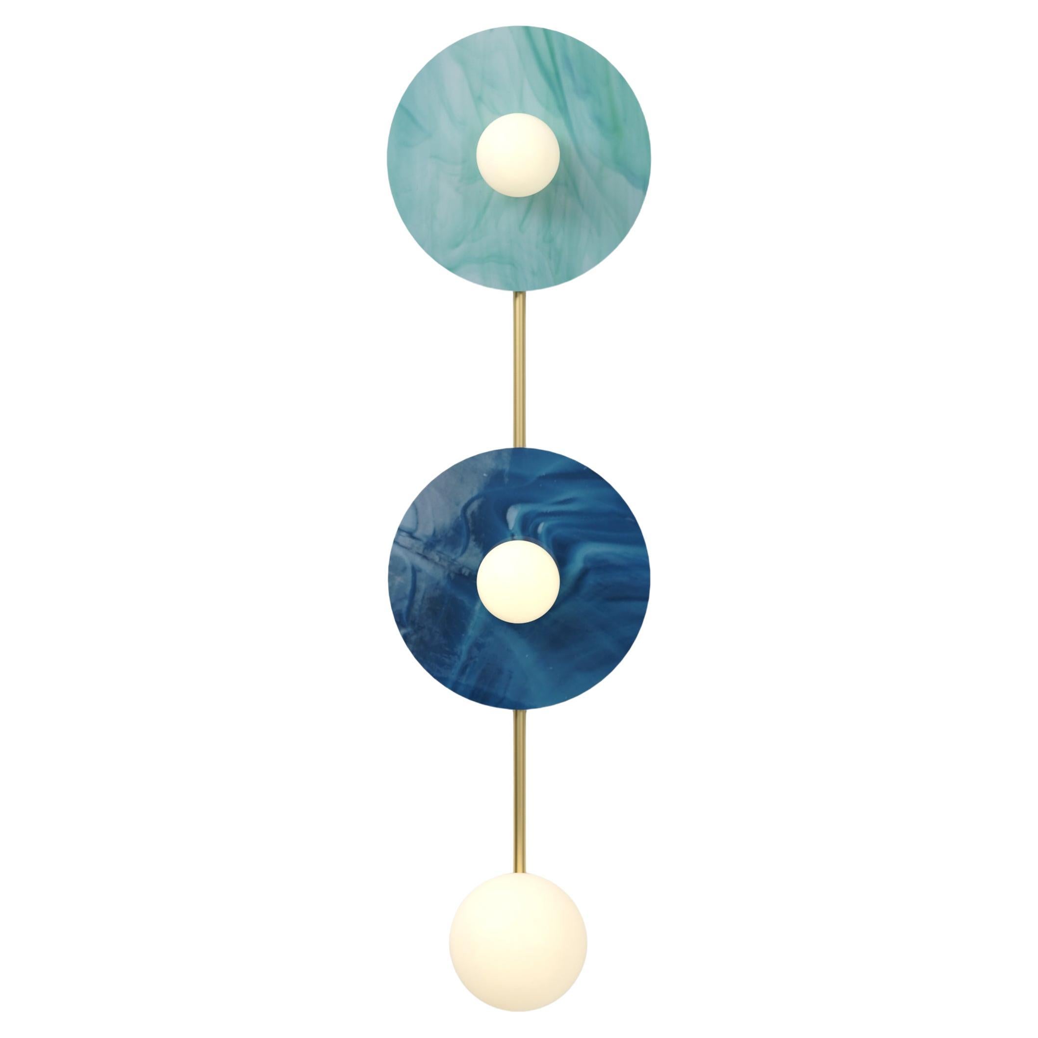 Plafoniera in vetro a disco e sfera media di Atelier Ati