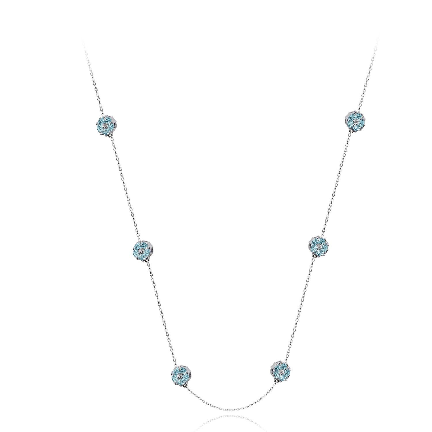 Whatever the season, take a little natural beauty with you everywhere you go. This medium doublesided blossom chain necklace is the perfect complement to any style, day or night. An adjustable .925 sterling silver chain necklace with 3D blossoms