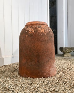 Medium English Terracotta Rhubarb Forcing Pot with Weathered Patina