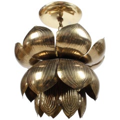 Medium Feldman Lighting Company Brass Lotus Chandelier or Pendant