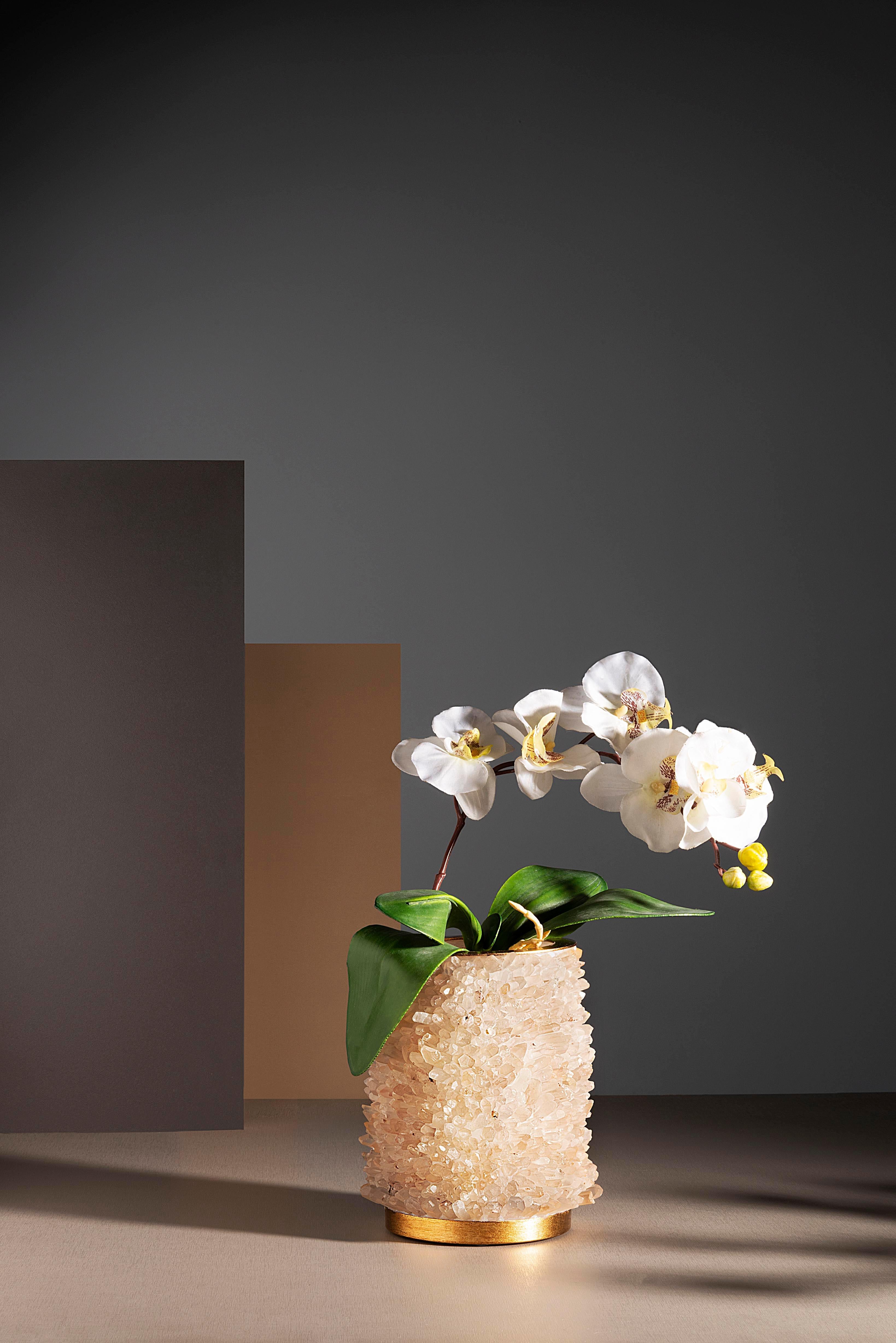 Brazilian Small Quartz Vase by Aver  For Sale