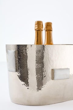 Medium Glaciar Silver Alpaca & Cream Onyx Stone Champagne Bucket