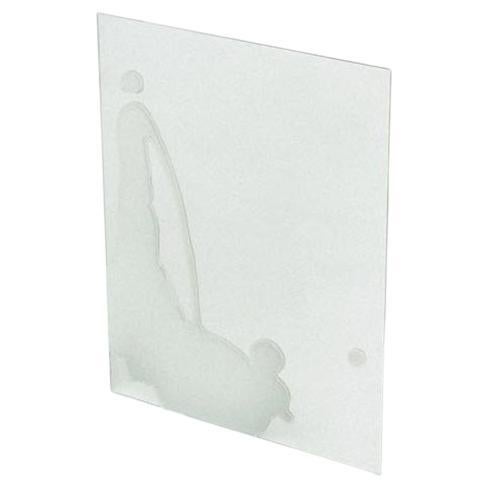 Mittelgroßer Spiegel aus Glasur in Silber mit weißen Sprenkeln von Sabine Marcelis im Angebot