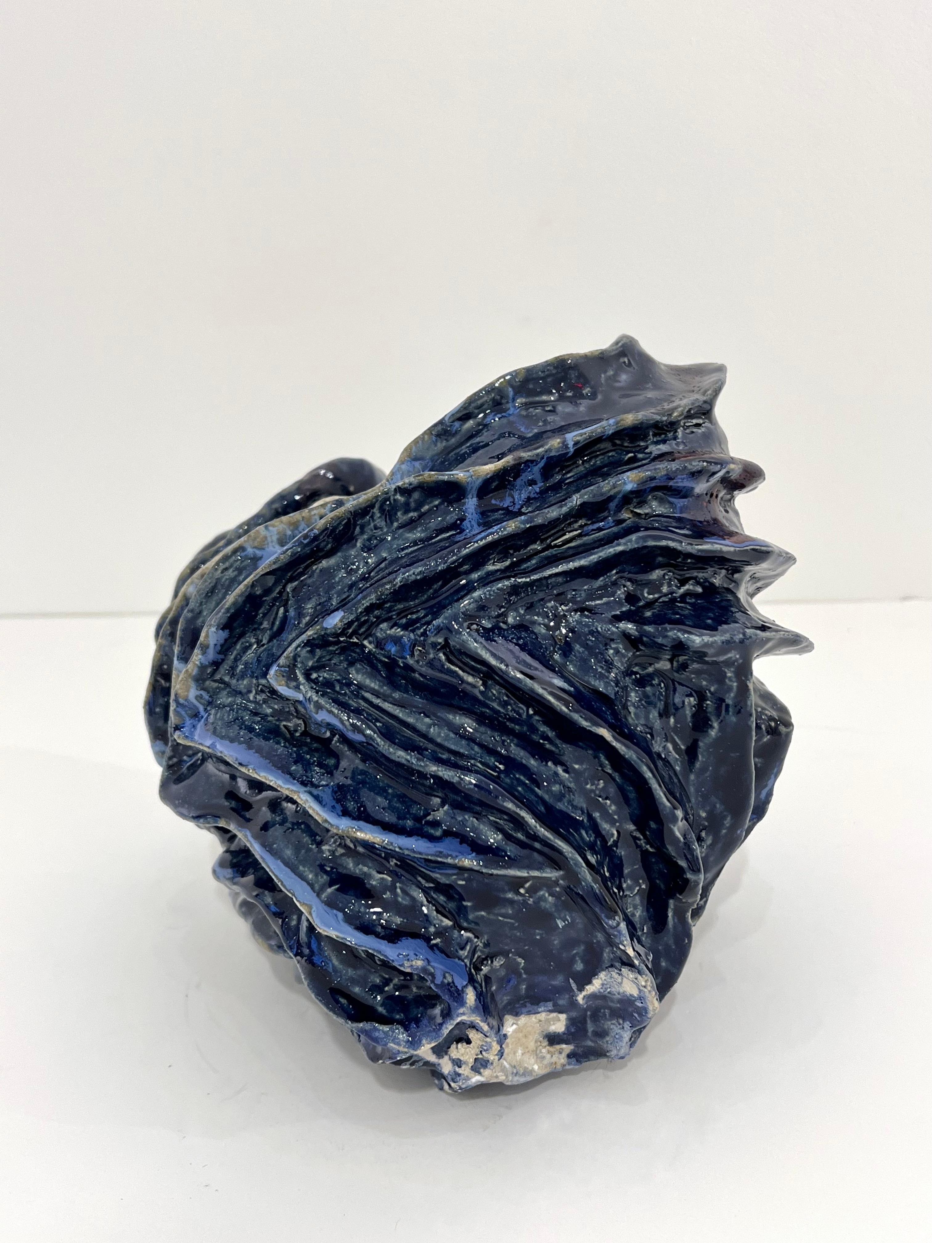 Medium Glazed Ceramic Sculptural Vase by Henrik Folsgaard In Good Condition For Sale In New York, NY