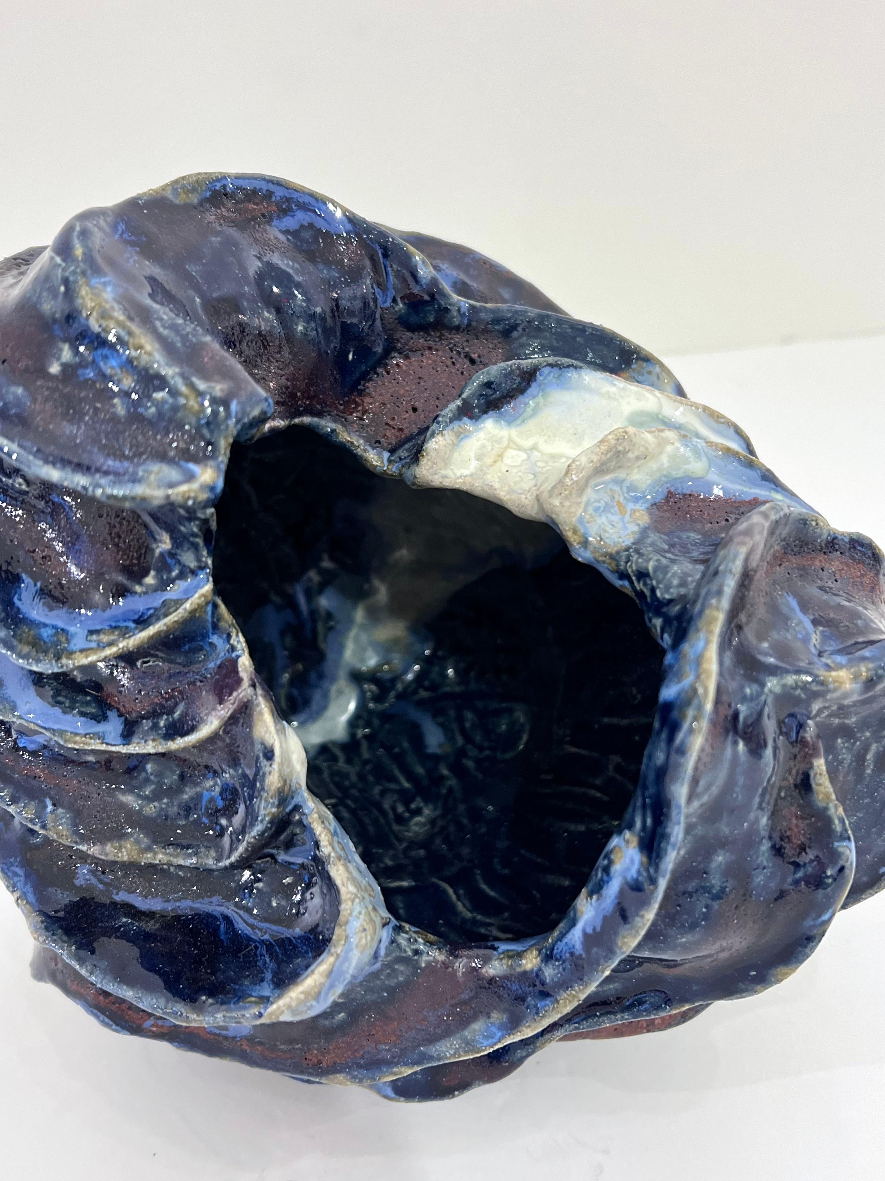 Medium Glazed Ceramic Sculptural Vase by Henrik Folsgaard For Sale 2
