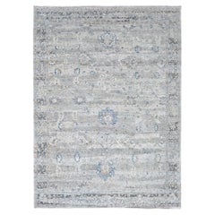 Tapis gris ancien Tabriz Design vieilli noué à la main 9'0" x 11'8"