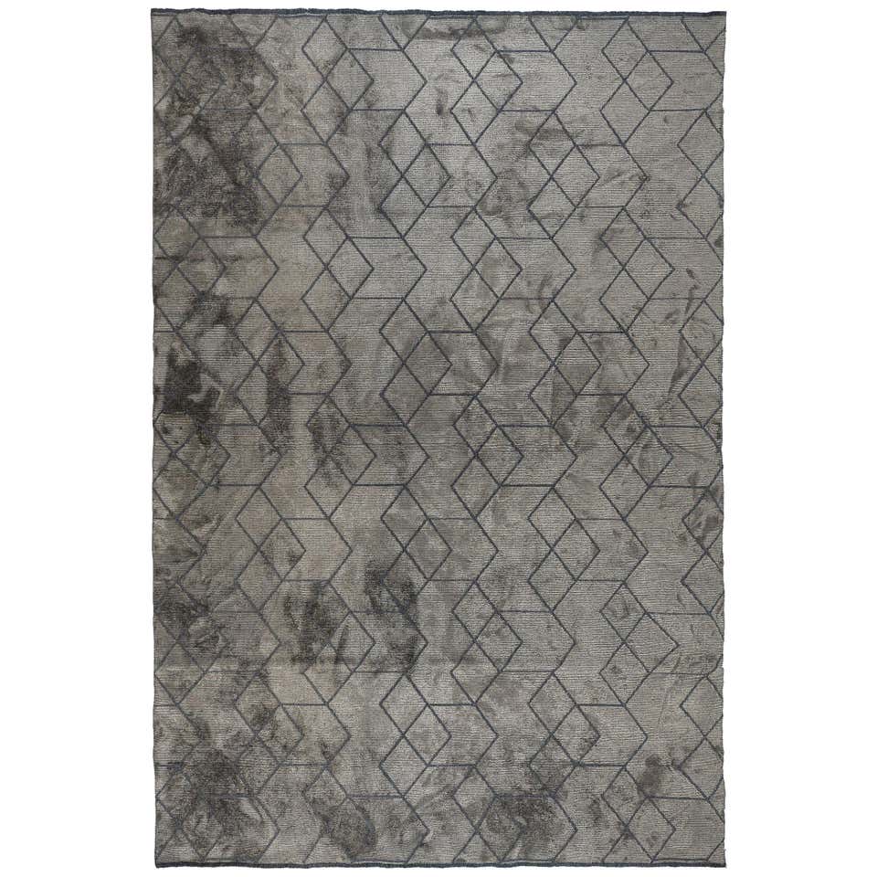 Olive Green and Dark Gray Contemporary Geometric 3D Design Luxury Soft ...