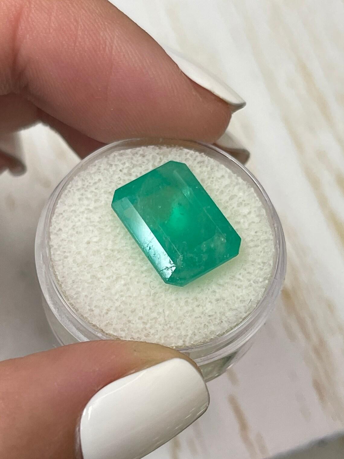Gemma di smeraldo colombiano di colore verde medio da 8,84 carati - Pietra di nascita di maggio In condizioni Nuovo in vendita a Jupiter, FL