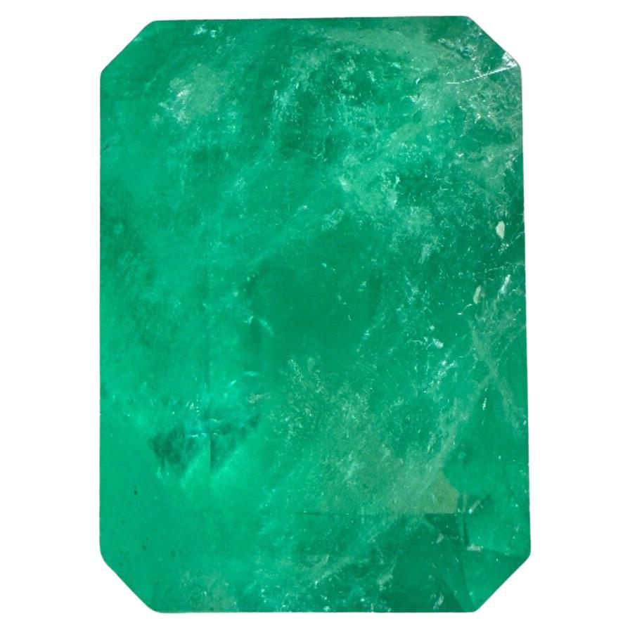 Medium Green 8.84 Carat Emerald Cut Colombian Emerald Gem - May Birthstone
