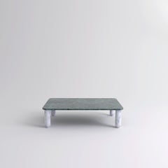 Medium Green and White Marble "Sunday" Coffee Table, Jean-Baptiste Souletie