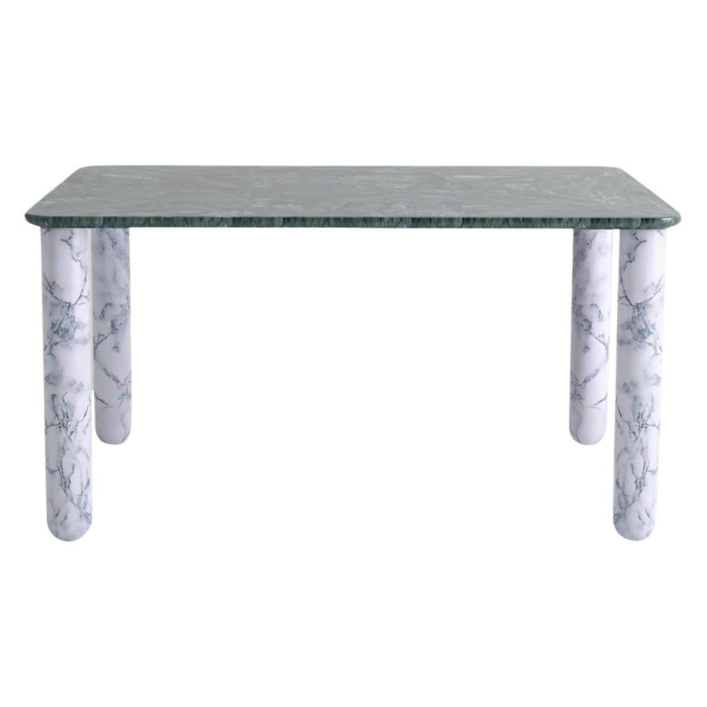 Medium Green and White Marble "Sunday" Dining Table, Jean-Baptiste Souletie For Sale