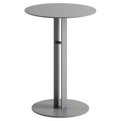 Medium Grey Portman Side Table in Steel with Brass Designed by Master for Lemon
