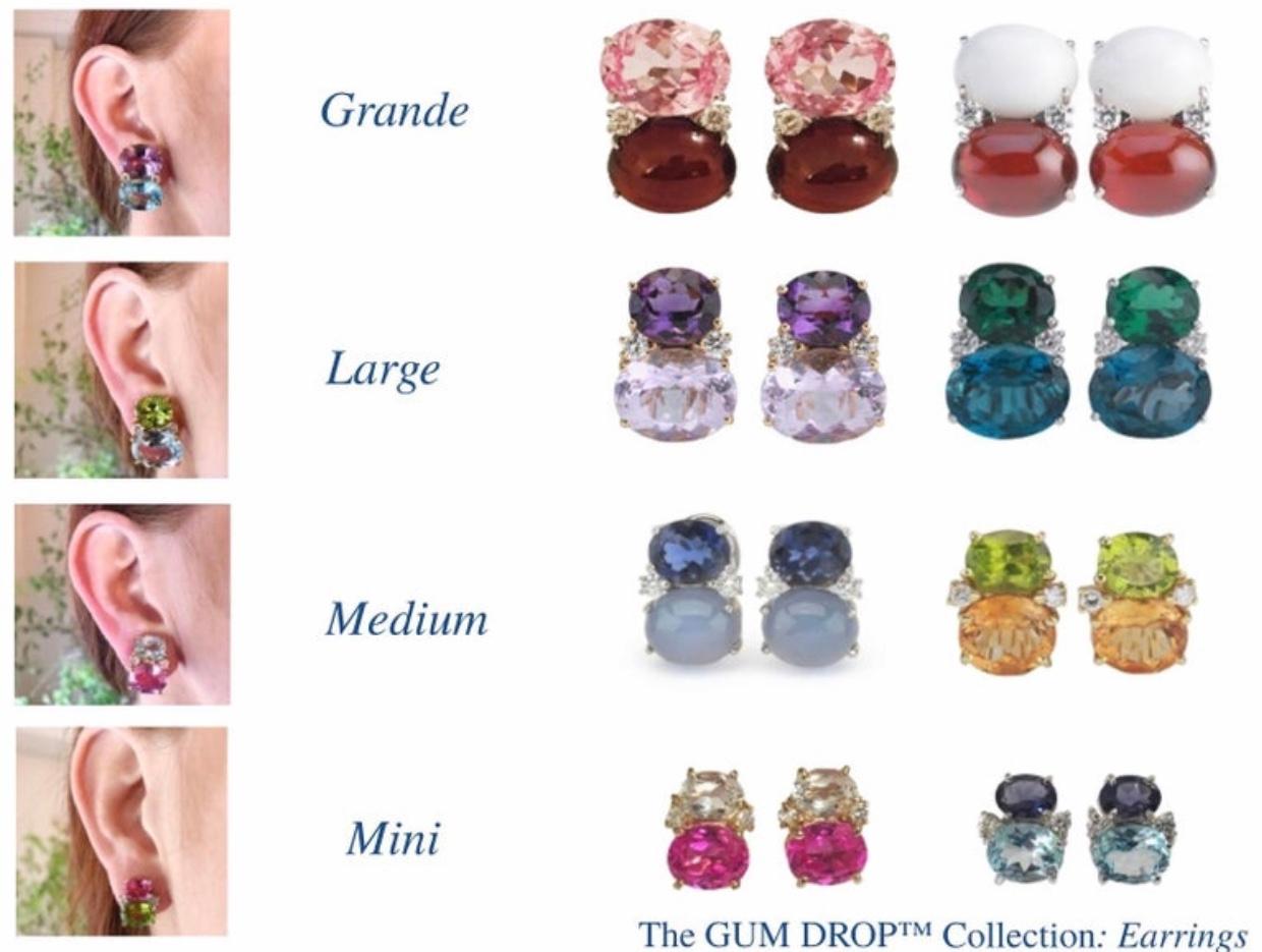 Brilliant Cut Medium Gum Drop Earrings with Blue Topaz, Peridot and Diamonds For Sale