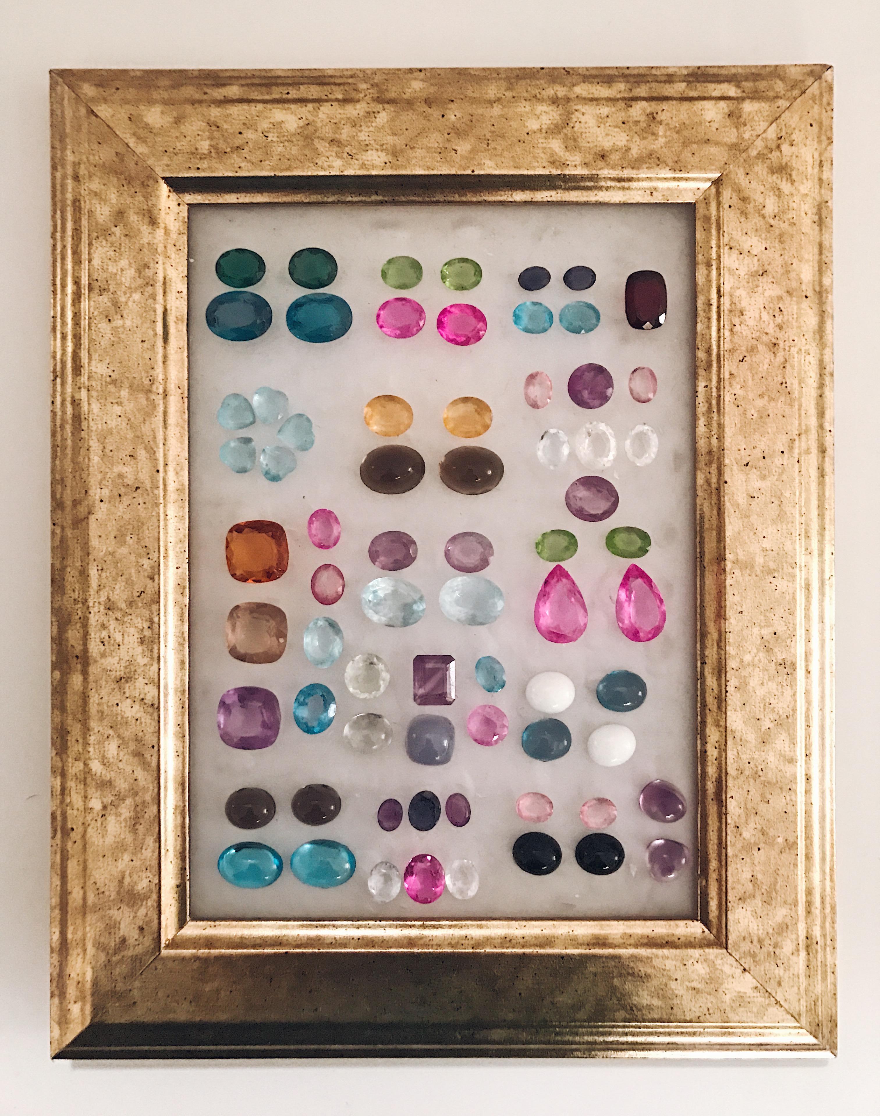 Gummi-Tropfenohrringe mit rosa Topas, blauem Topas und abnehmbaren Perlen im Angebot 7