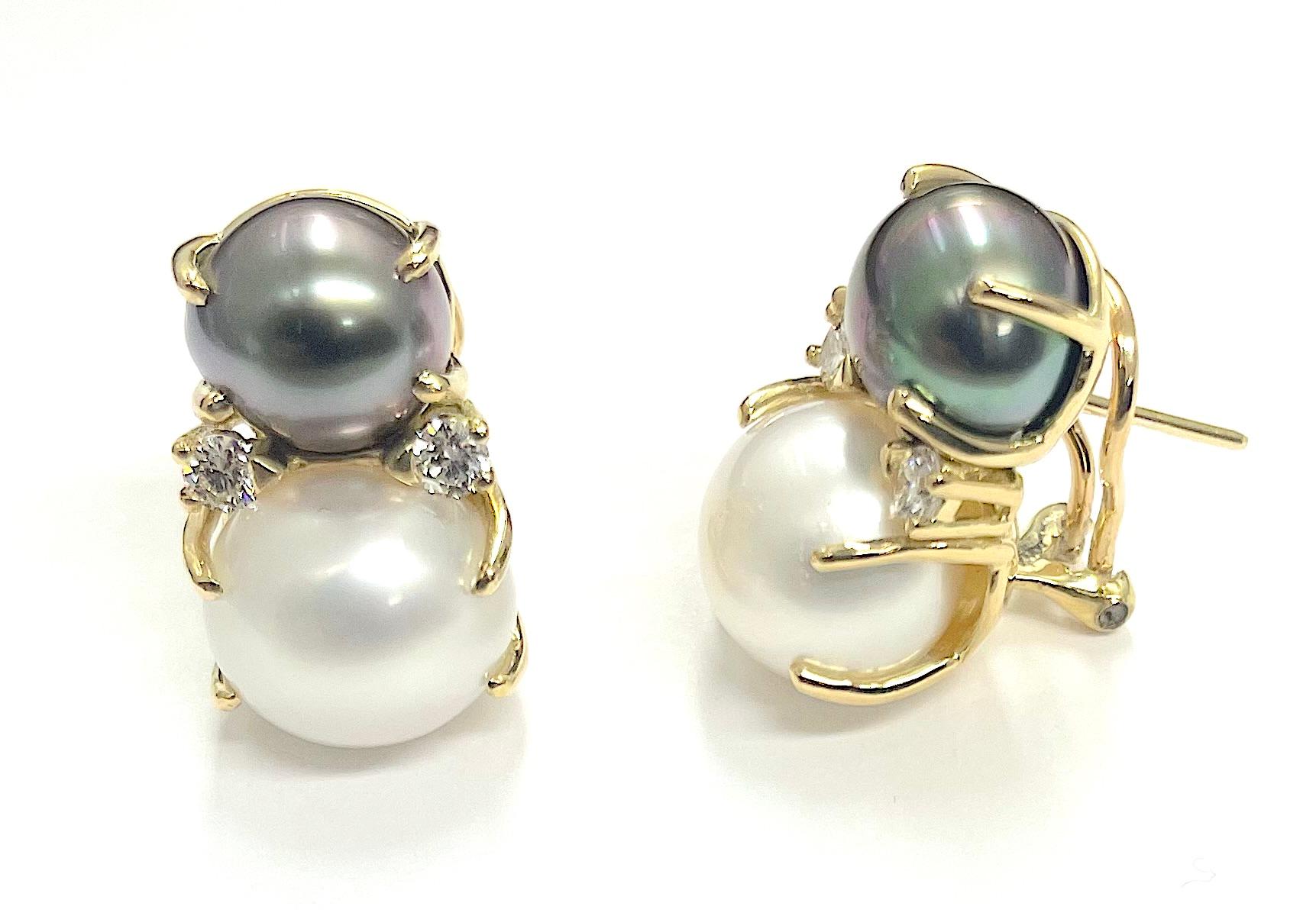 Medium Gum Drop Earrings with Rock Crystal Smoky Topaz and Diamonds For Sale 8