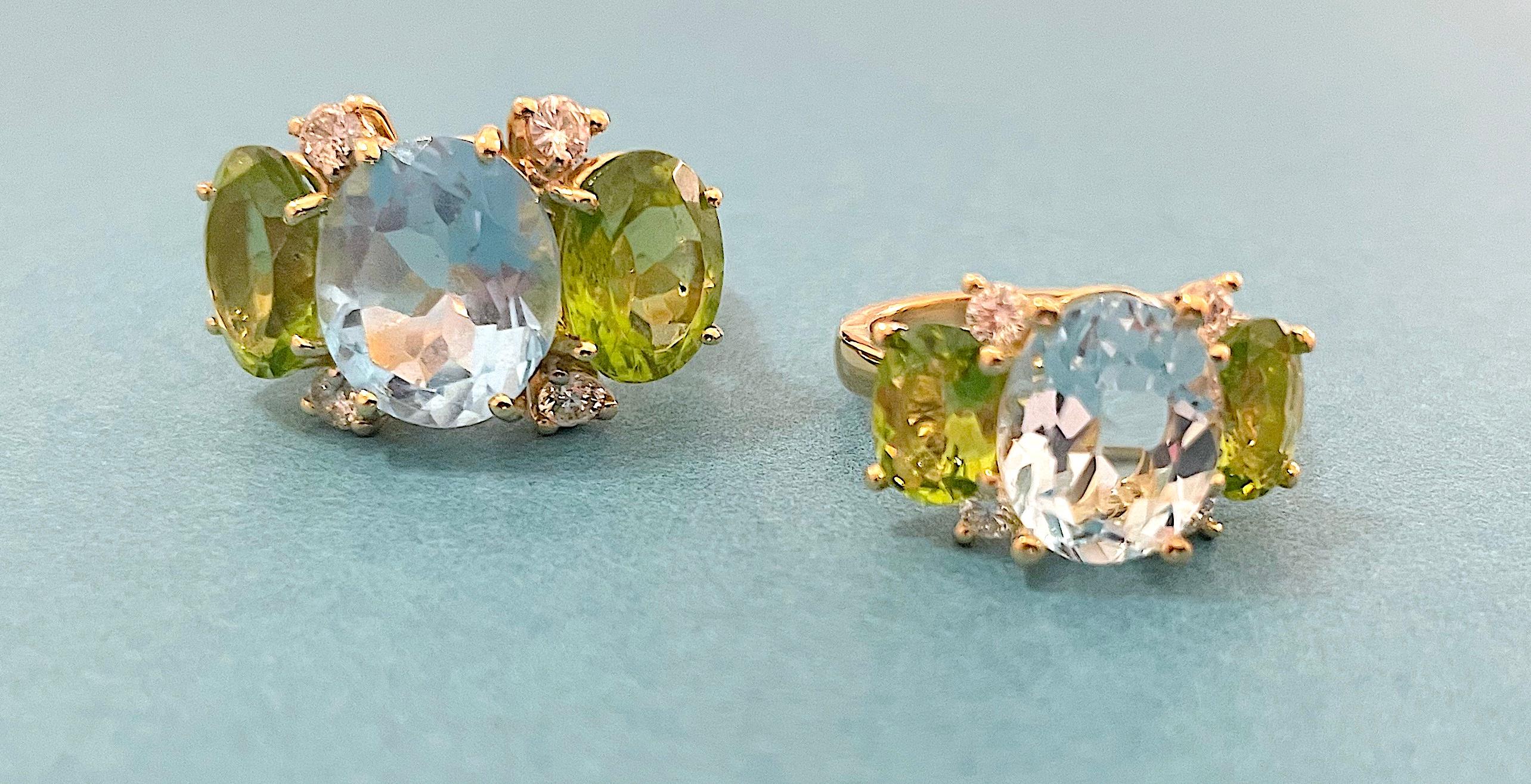 Medium GUM DROP Ring with Morganite and Amethyst and Diamonds For Sale 10