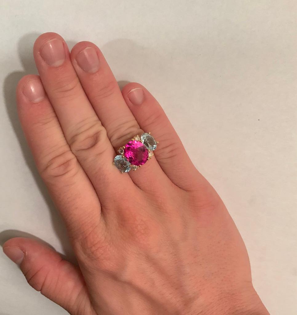 GUM DROPTM-Ring mit rosa und blauem Topas  Damen im Angebot