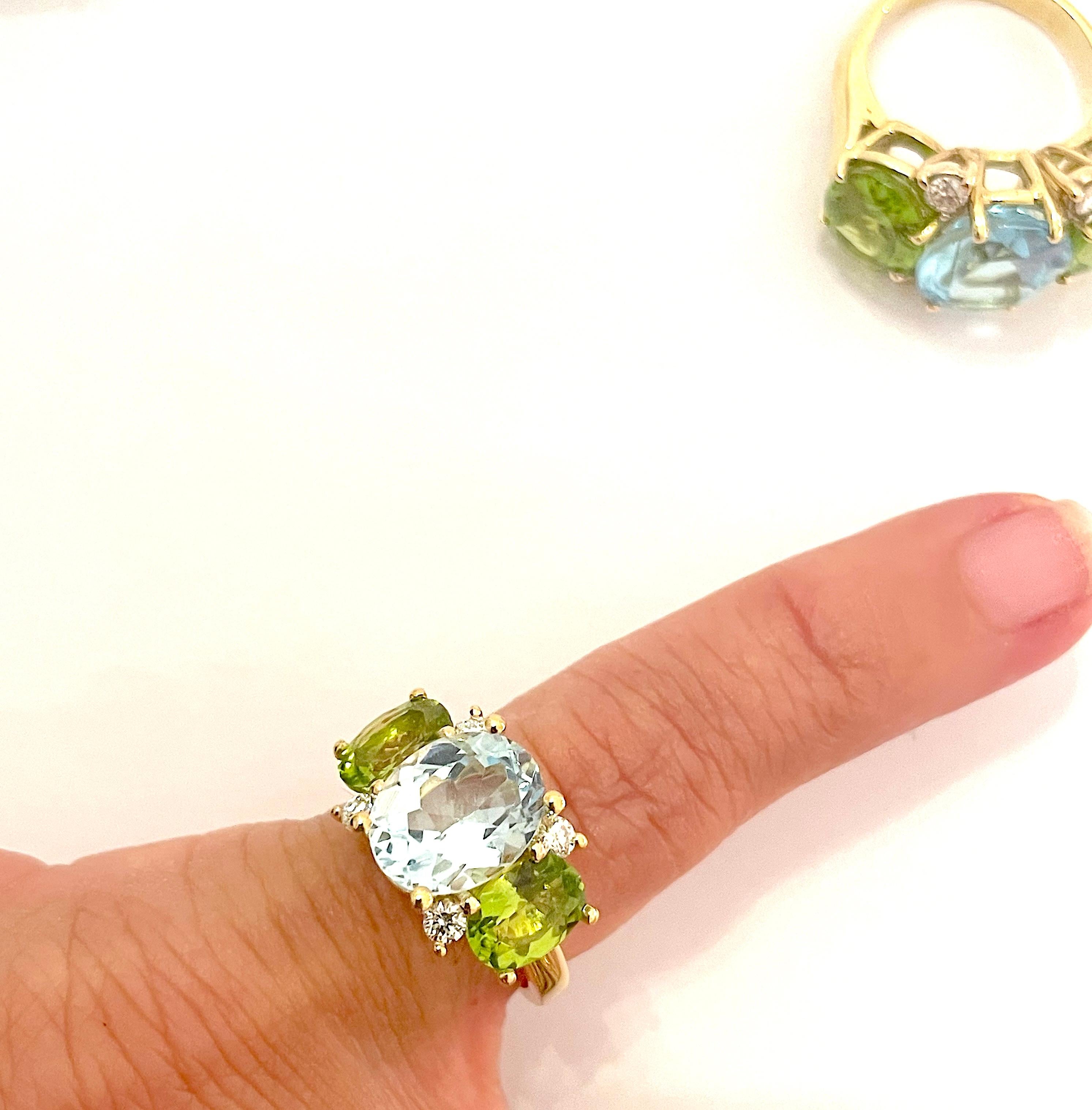 Medium GUM DROP Ring with Pink Topaz and Iolite and Diamonds For Sale 10