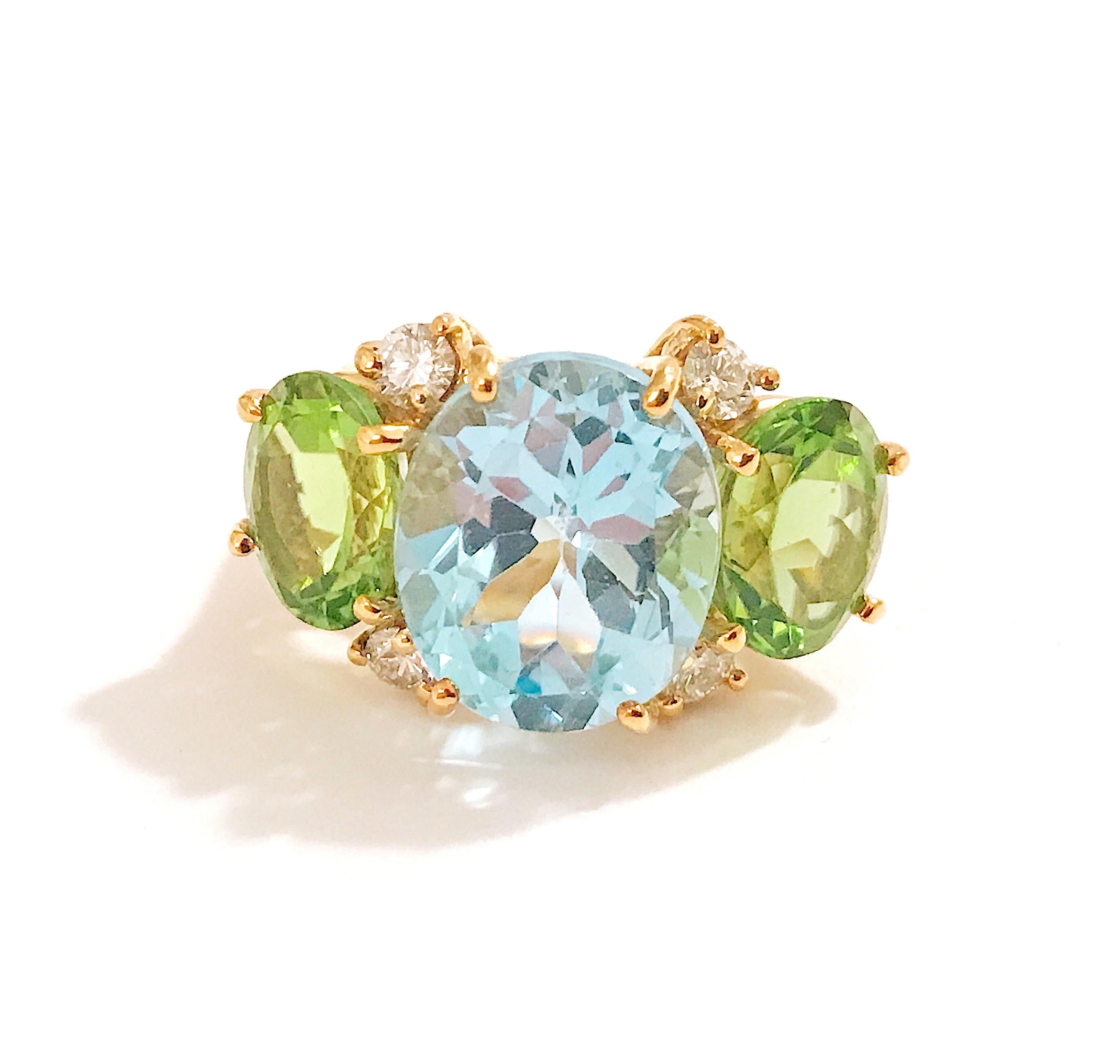 Medium GUM DROP Ring with Pink Topaz and Iolite and Diamonds For Sale 12