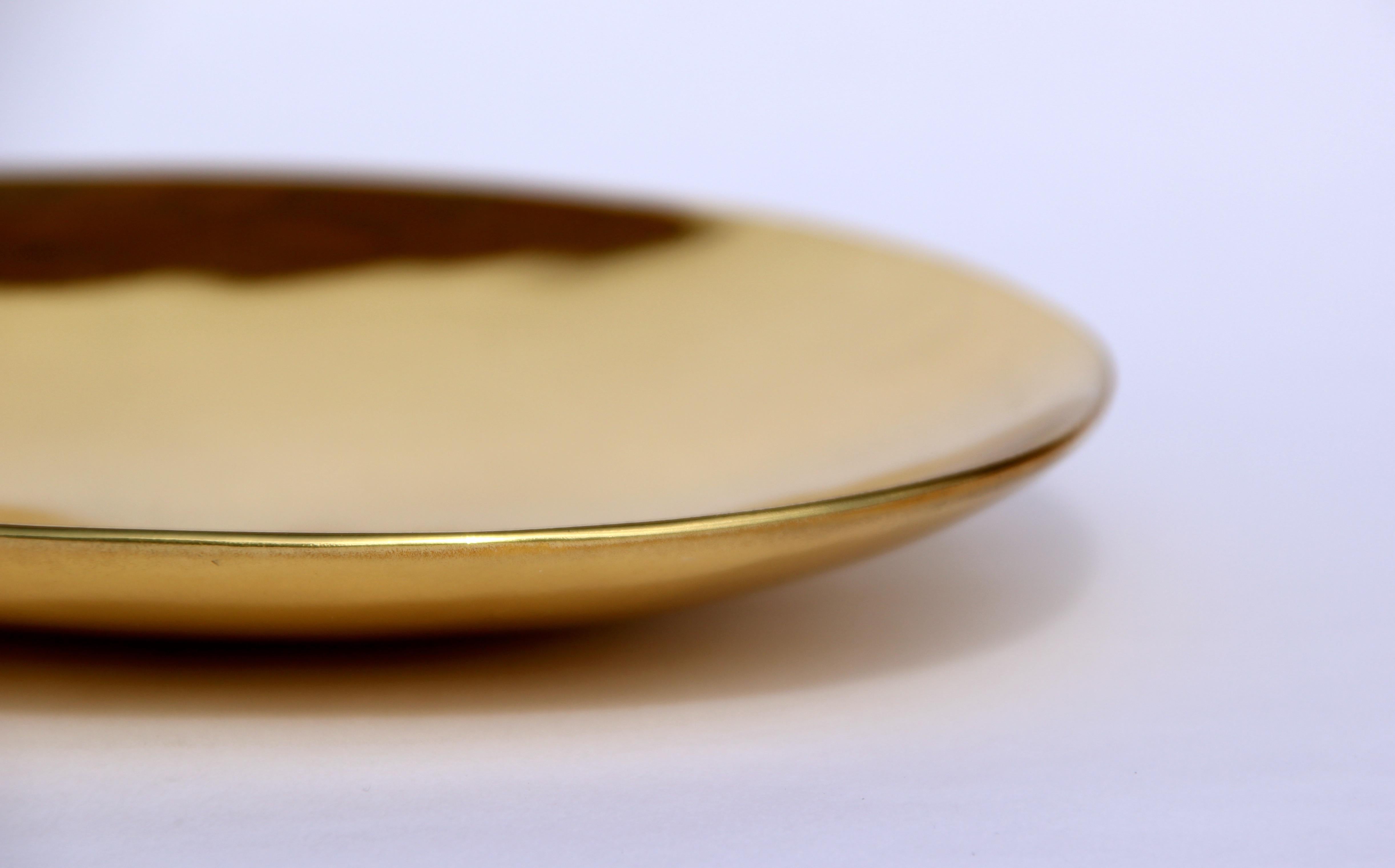Handcrafted Polished Brass Decorative Dish, Medium 3